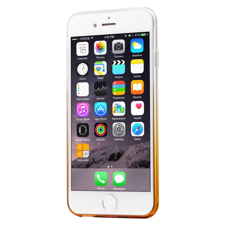 HAWEEL for iPhone 6 & 6s Ultra Slim Gradient Color Clear Soft TPU Case(Orange) - 2