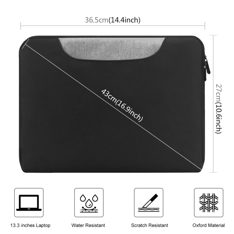 HAWEEL 13.3 inch Laptop Handbag, For Macbook, Samsung, Lenovo, Sony, DELL Alienware, CHUWI, ASUS, HP, 13.3 inch and Below Laptops(Black) - 1