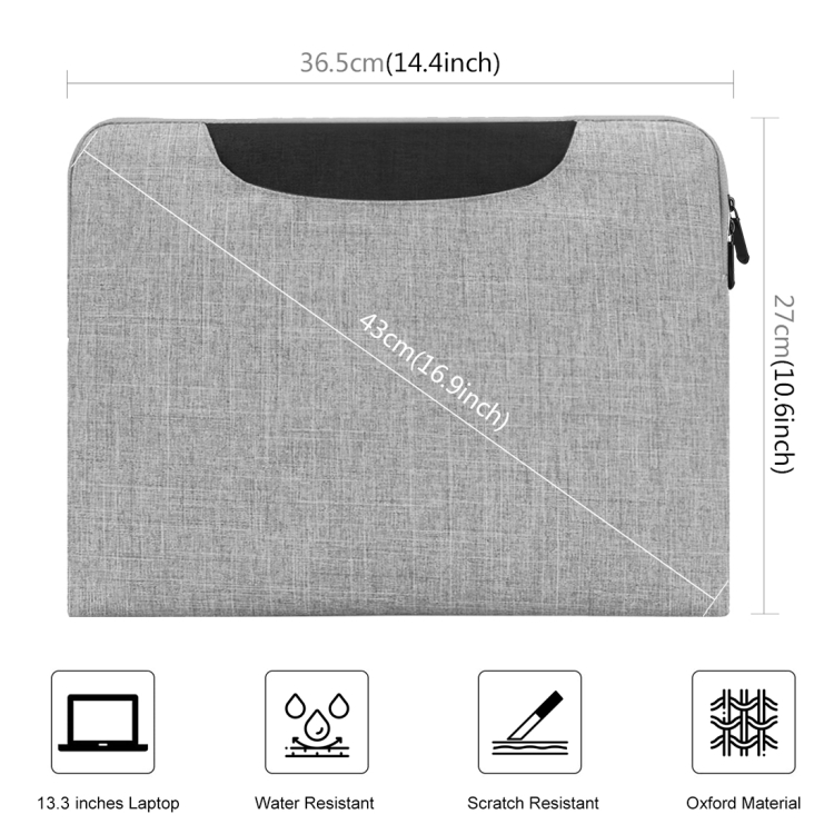 HAWEEL 13.3 inch Laptop Handbag, For Macbook, Samsung, Lenovo, Sony, DELL Alienware, CHUWI, ASUS, HP, 13.3 inch and Below Laptops(Grey) - 1