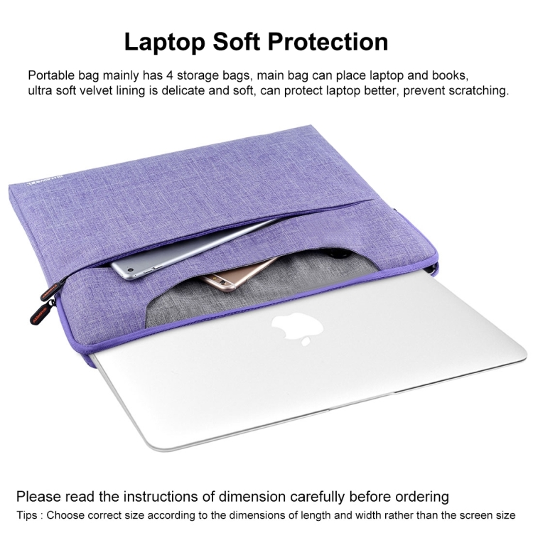 HAWEEL 15.6inch Laptop Handbag, For Macbook, Samsung, Lenovo, Sony, DELL Alienware, CHUWI, ASUS, HP, 15.6 inch and Below Laptops(Purple) - 12
