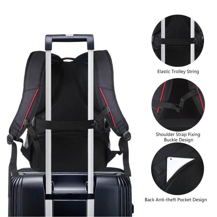 HAWEEL 14W Foldable Removable Solar Power Outdoor Portable Dual Shoulders Laptop Backpack, USB Output: 5V 2.1A Max(Black) - 8