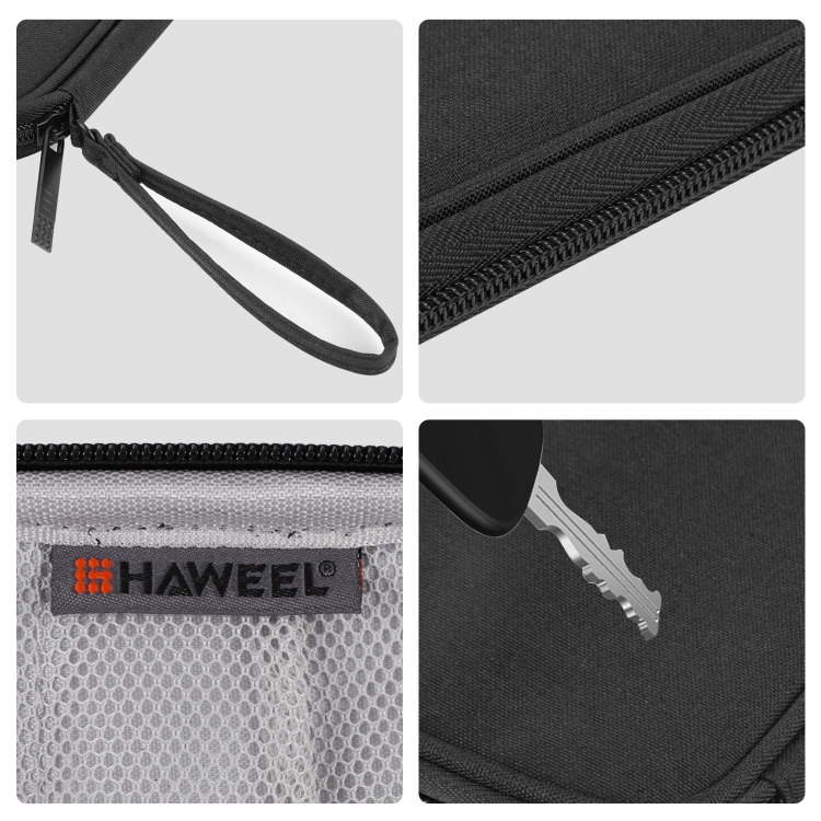 HAWEEL Electronic Organizer Storage Bag for Cellphones, Power Bank, Cables, Mouse, Earphones(Black) - 2