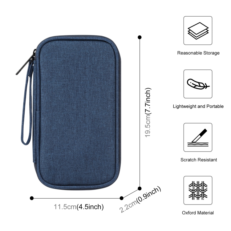 HAWEEL Electronic Organizer Storage Bag for Cellphones, Power Bank, Cables, Mouse, Earphones (Dark Blue) - 1