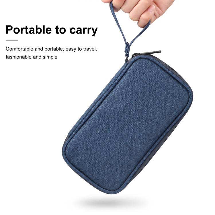 HAWEEL Electronic Organizer Storage Bag for Cellphones, Power Bank, Cables, Mouse, Earphones (Dark Blue) - 4