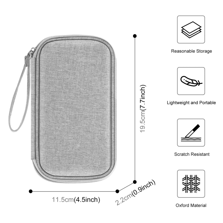 HAWEEL Electronic Organizer Storage Bag for Cellphones, Power Bank, Cables, Mouse, Earphones(Grey) - 1