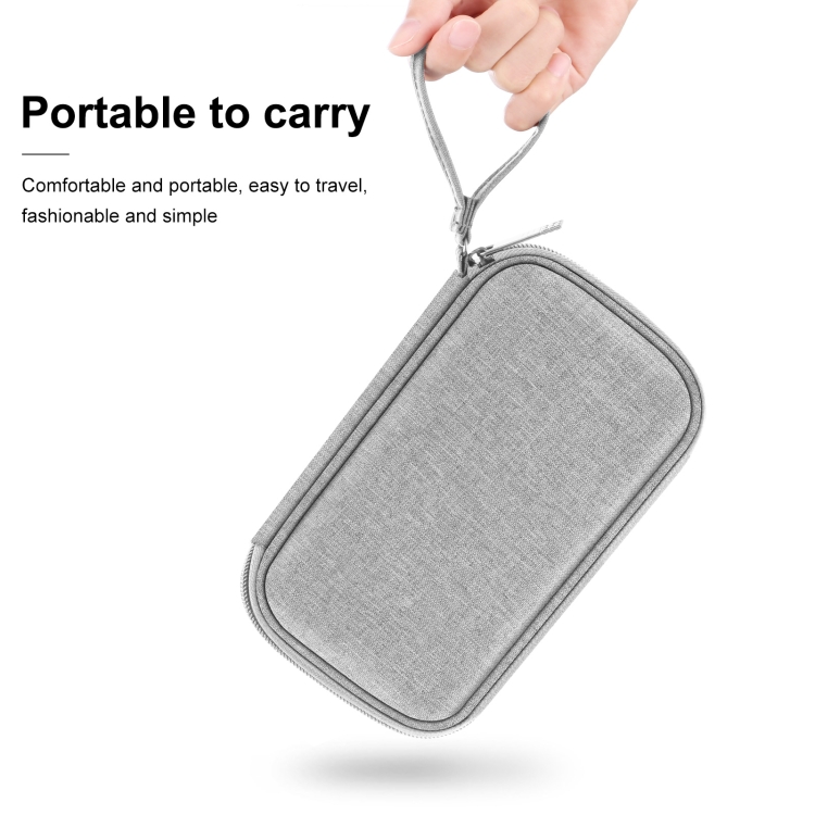 HAWEEL Electronic Organizer Storage Bag for Cellphones, Power Bank, Cables, Mouse, Earphones(Grey) - 4