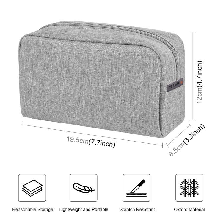 HAWEEL Electronics Organizer Storage Bag for Charger, Power Bank, Cables, Mouse, Earphones, Size: L(Grey) - 1