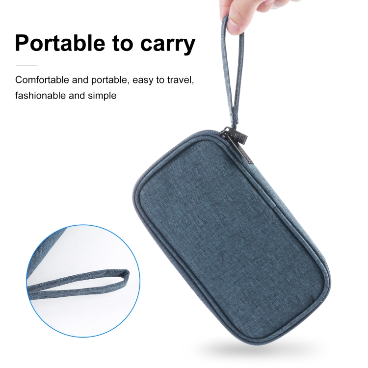 HAWEEL Electronic Organizer Double Layers Storage Bag for Cables, Charger, Power Bank, Phones, Earphones(Dark Blue) - 4