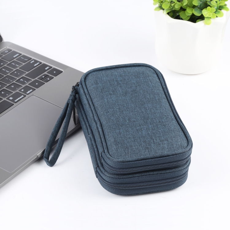 HAWEEL Electronic Organizer Double Layers Storage Bag for Cables, Charger, Power Bank, Phones, Earphones(Dark Blue) - 7