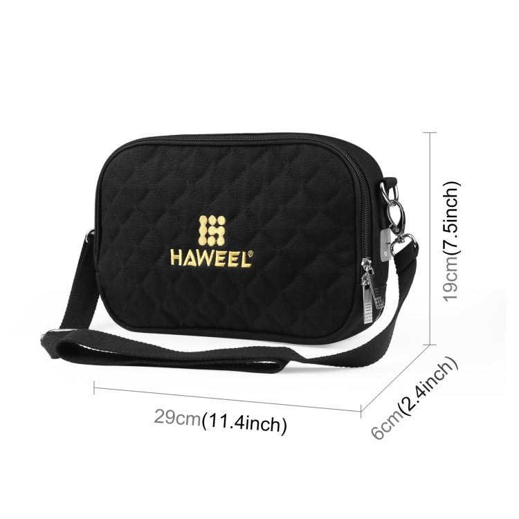 HAWEEL Messenger Shoulder Small Bag Digital Tablet Phone Warmer Storage Bag with Hand Warmer(Black) - 1