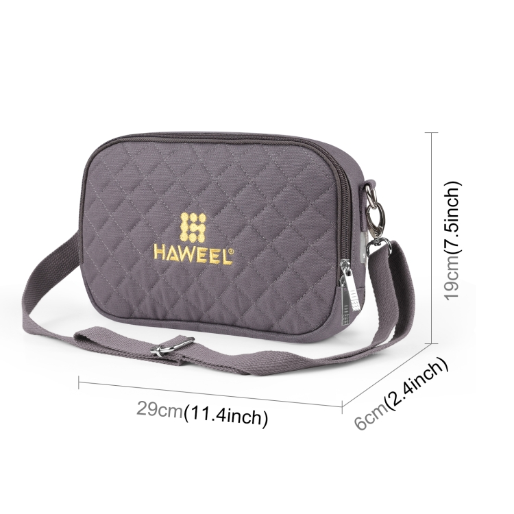 HAWEEL Messenger Shoulder Small Bag Digital Tablet Phone Warmer Storage Bag with Hand Warmer(Grey) - 1