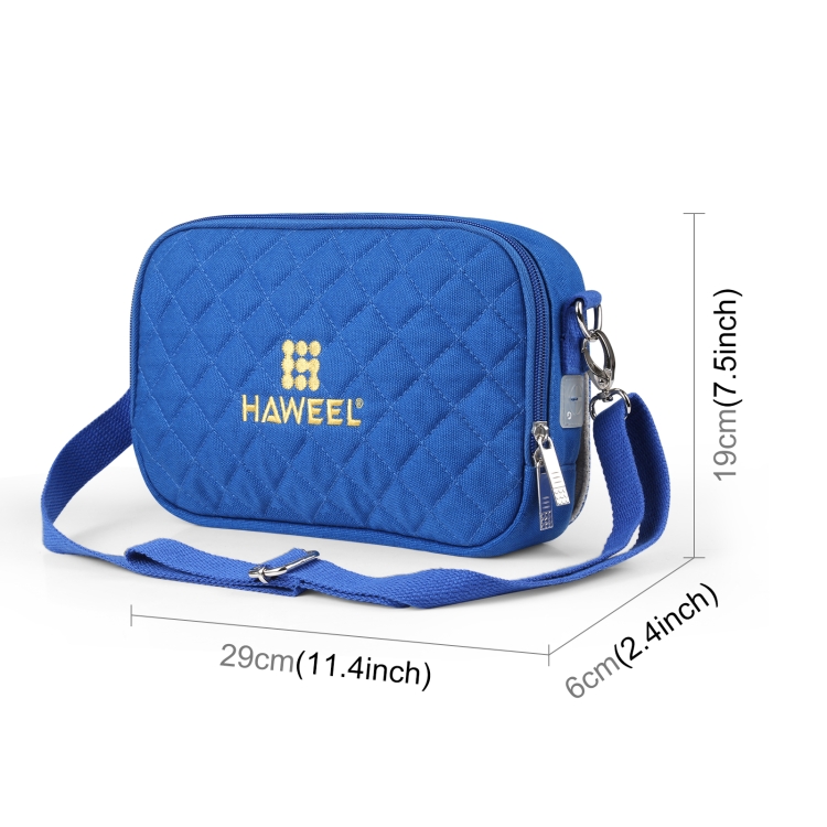 HAWEEL Messenger Shoulder Small Bag Digital Tablet Phone Warmer Storage Bag with Hand Warmer(Blue) - 1