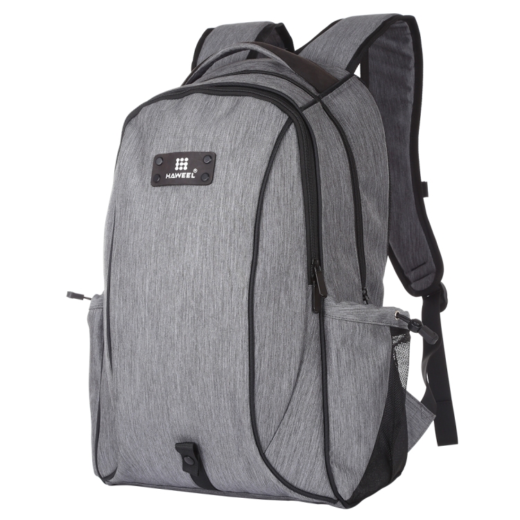 HAWEEL Outdoor Portable Canvas Dual Shoulders Laptop Backpack(Grey) - 1