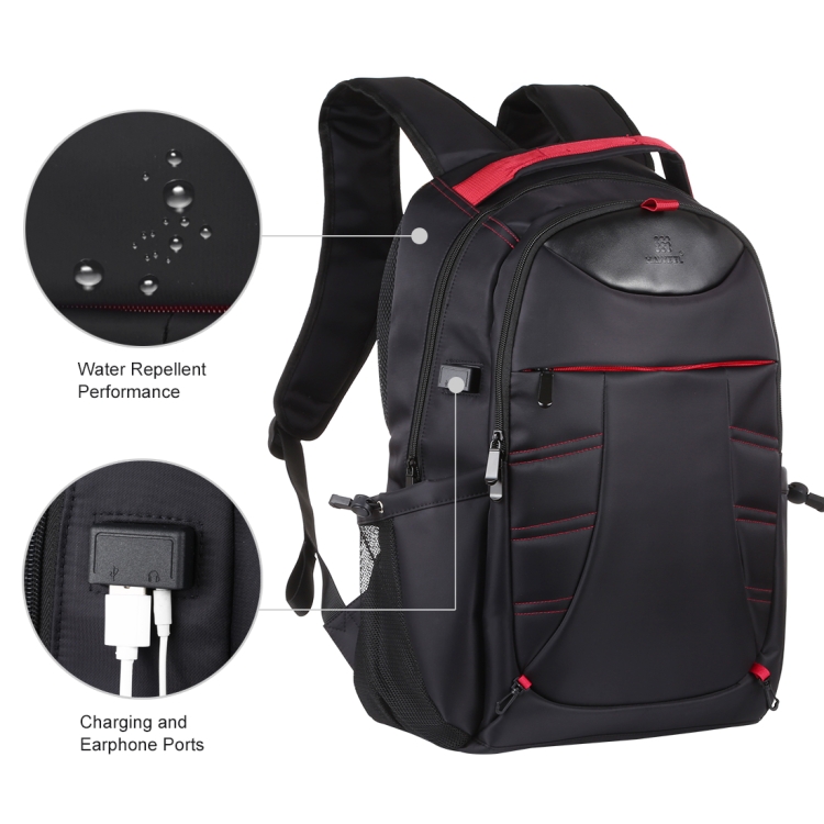 HAWEEL Foldable Removable Outdoor Portable Dual Shoulders Laptop Backpack(Black) - 3