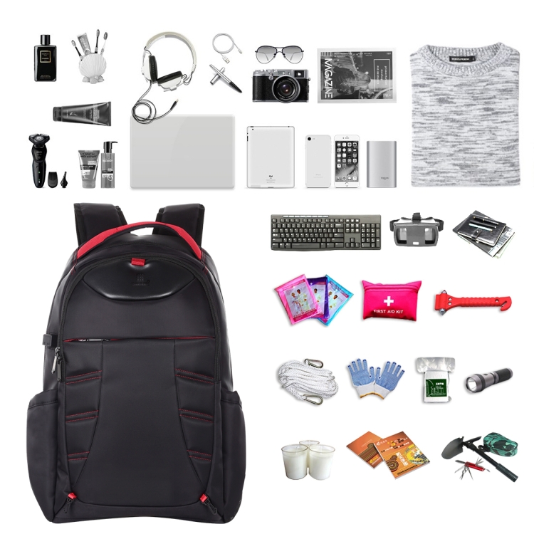 HAWEEL Foldable Removable Outdoor Portable Dual Shoulders Laptop Backpack(Black) - 5