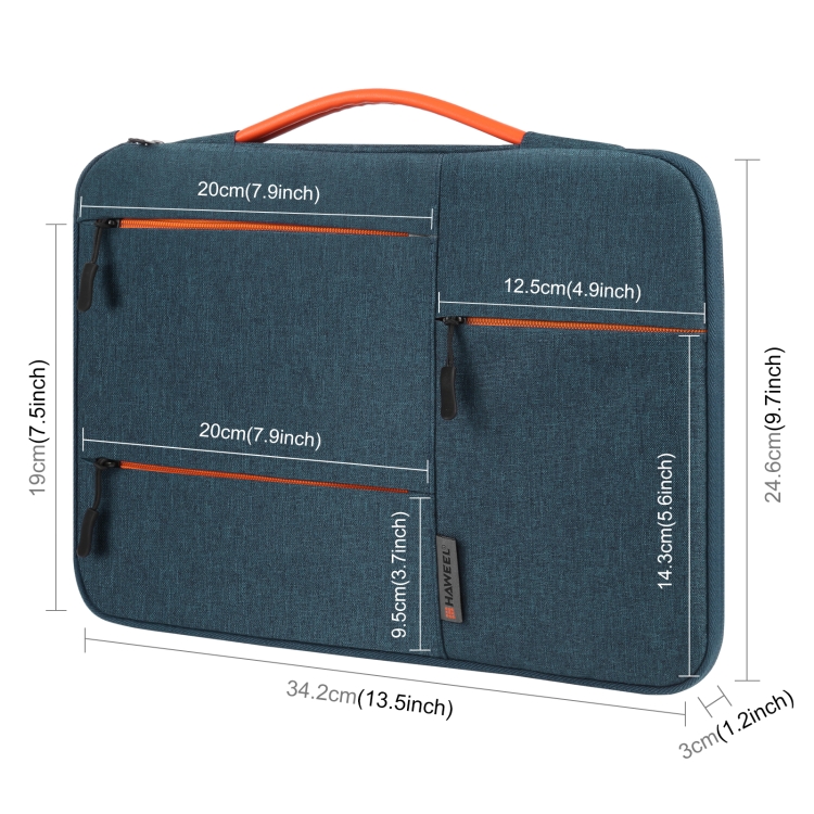 HAWEEL 13.0 inch Sleeve Case Zipper Briefcase Laptop Handbag For Macbook, Samsung, Lenovo Thinkpad, Sony, DELL Alienware, CHUWI, ASUS, HP, 13 inch -13.5 inch Laptops(Navy Blue) - 1