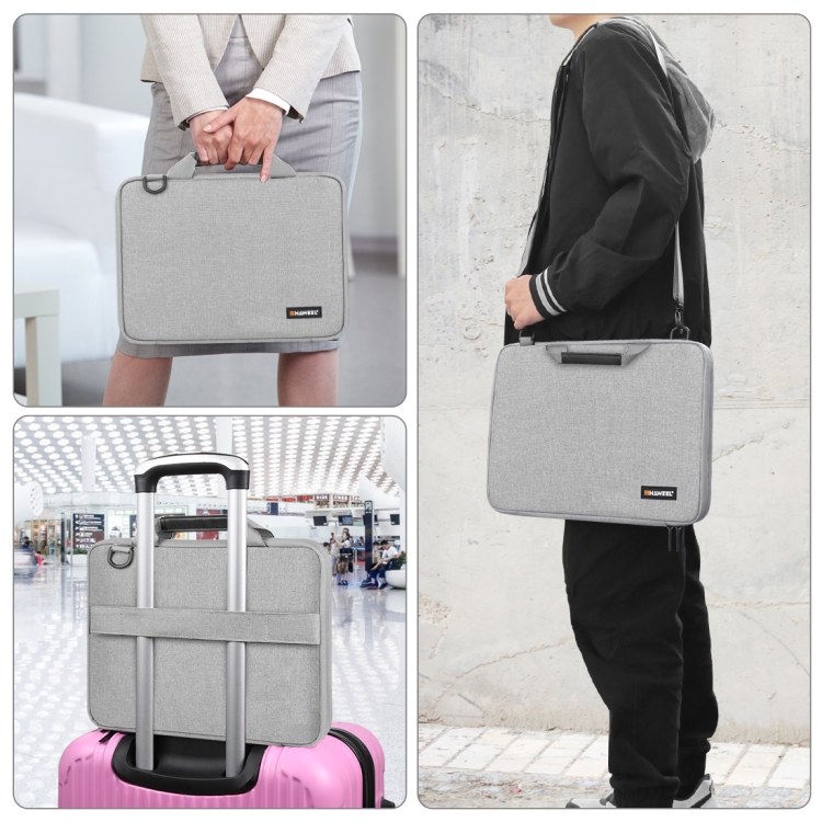 HAWEEL 15.0 inch -16.0 inch Briefcase Crossbody Laptop Bag For Macbook, Lenovo Thinkpad, ASUS, HP(Grey) - 9
