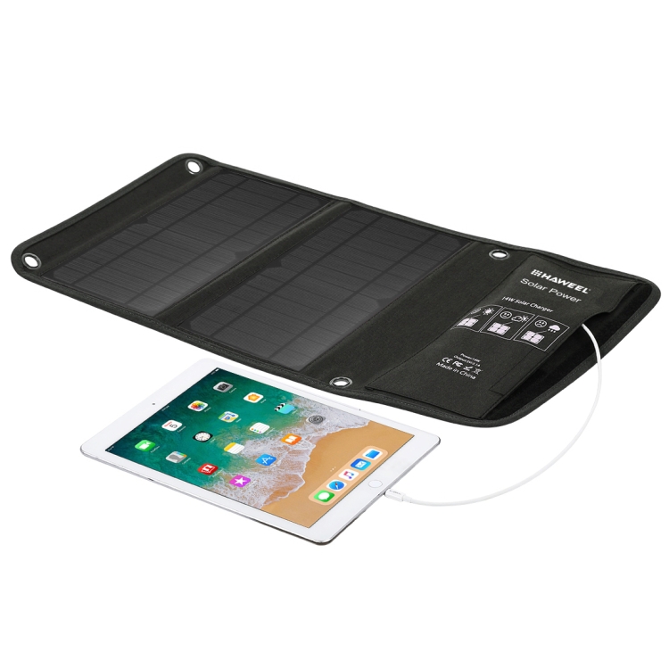 HAWEEL 14W Foldable Solar Panel Charger with 5V / 2.4A Max Dual USB Ports - 1