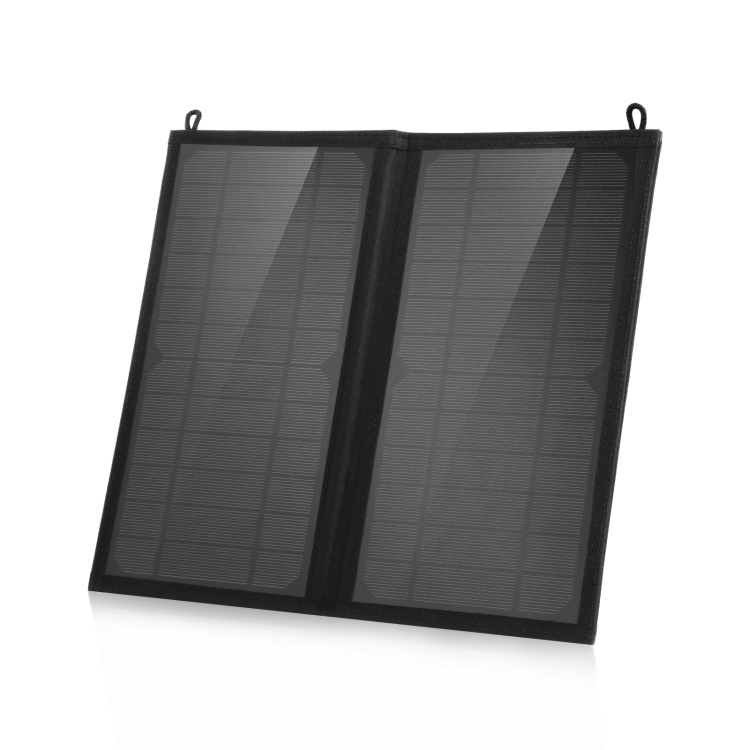 HAWEEL 12W 2 Panels Foldable Solar Panel Charger Bag with 5V / 3.1A Max Dual USB Ports, Support QC3.0 and AFC - 1