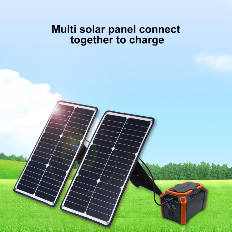 HAWEEL Portable 20W Monocrystalline Silicon Solar Power Panel Charger, with USB Port & Holder & Tiger Clip, Support QC3.0 and AFC(Black) - 13