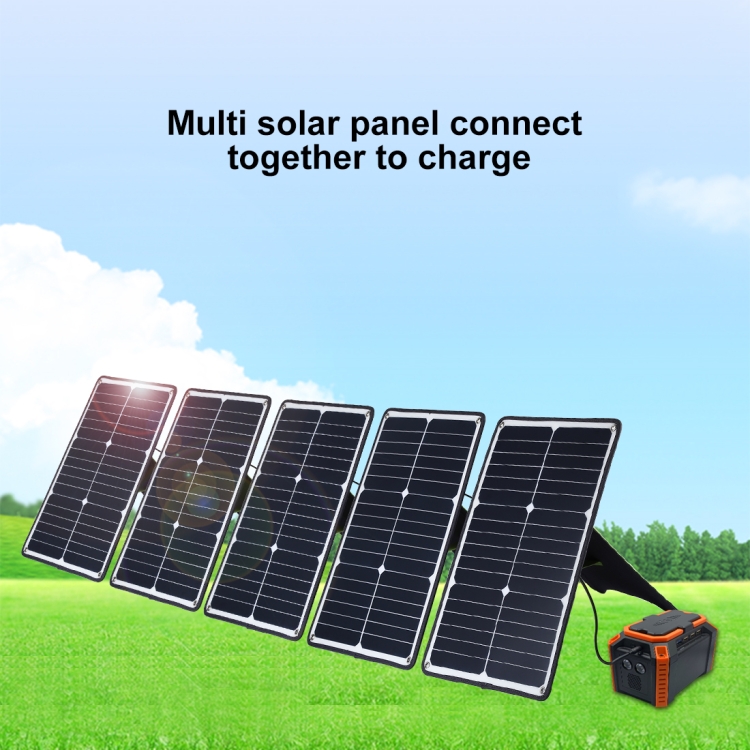 HAWEEL 5 PCS 20W Monocrystalline Silicon Solar Power Panel Charger, with USB Port & Holder & Tiger Clip, Support QC3.0 and AFC(Black) - 12