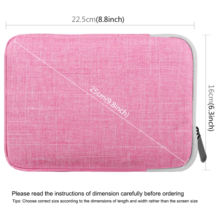 HAWEEL 7.9 inch Sleeve Case Zipper Briefcase Carrying Bag, For iPad mini 4 / iPad mini 3 / iPad mini 2 / iPad mini, Galaxy, Lenovo, Sony, Xiaomi, Huawei 7.9 inch Tablets(Pink) - 2