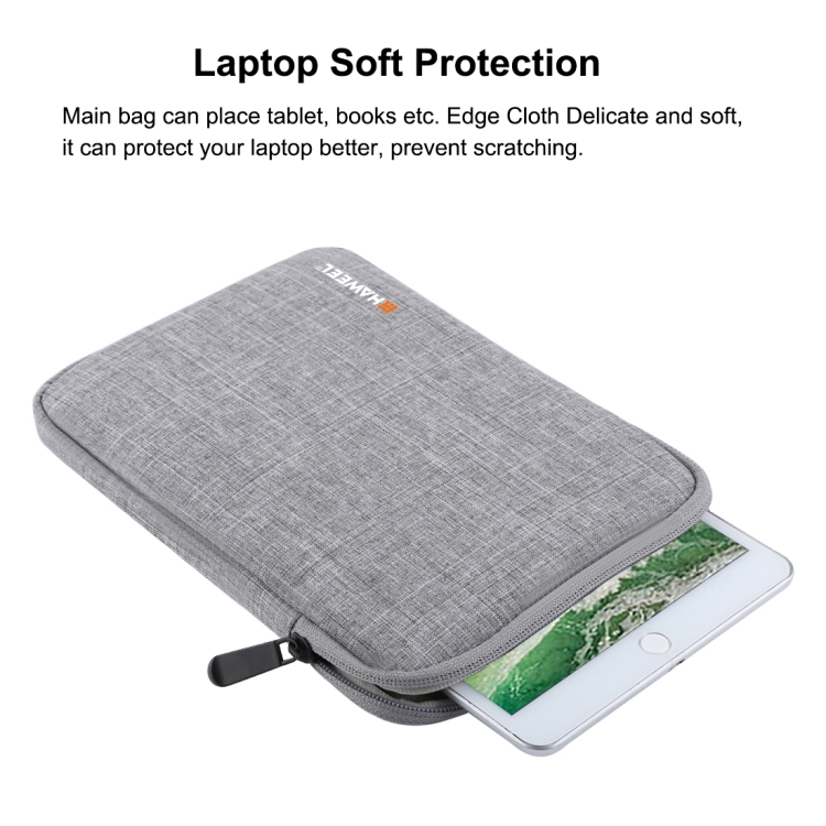 HAWEEL 7.9 inch Sleeve Case Zipper Briefcase Carrying Bag, For iPad mini 4 / iPad mini 3 / iPad mini 2 / iPad mini, Galaxy, Lenovo, Sony, Xiaomi, Huawei 7.9 inch Tablets(Grey) - 6