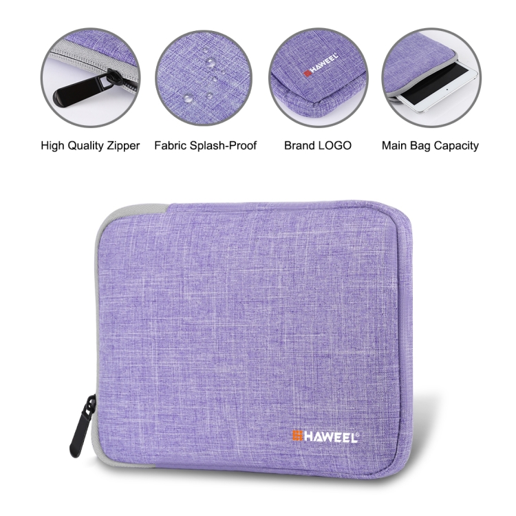 HAWEEL 7.9 inch Sleeve Case Zipper Briefcase Carrying Bag, For iPad mini 4 / iPad mini 3 / iPad mini 2 / iPad mini, Galaxy, Lenovo, Sony, Xiaomi, Huawei 7.9 inch Tablets(Purple) - 3