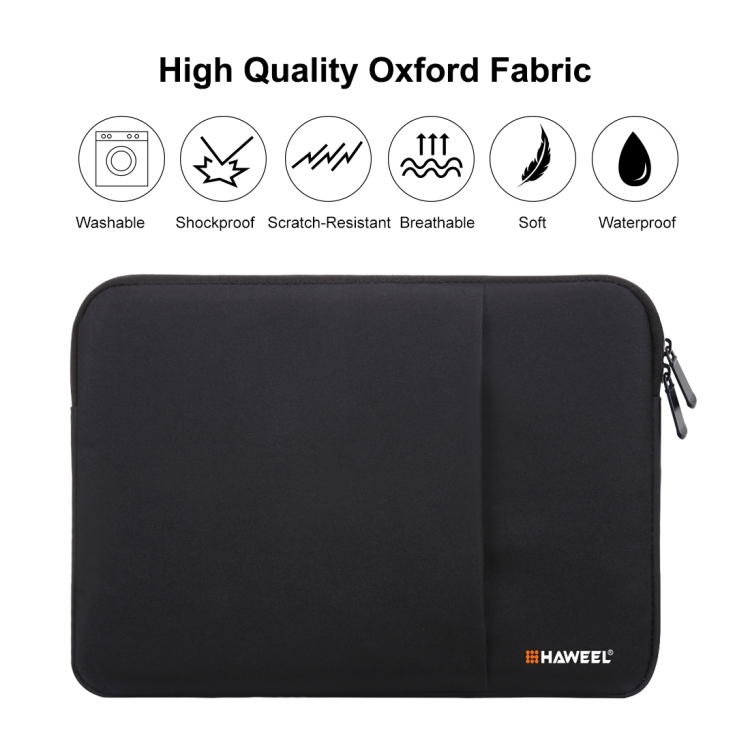 HAWEEL 11 inch Sleeve Case Zipper Briefcase Carrying Bag For Macbook, Samsung, Lenovo, Sony, DELL Alienware, CHUWI, ASUS, HP, 11 inch and Below Laptops / Tablets(Black) - 1