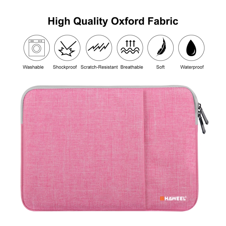 HAWEEL 11 inch Sleeve Case Zipper Briefcase Carrying Bag For Macbook, Samsung, Lenovo, Sony, DELL Alienware, CHUWI, ASUS, HP, 11 inch and Below Laptops / Tablets(Pink) - 1