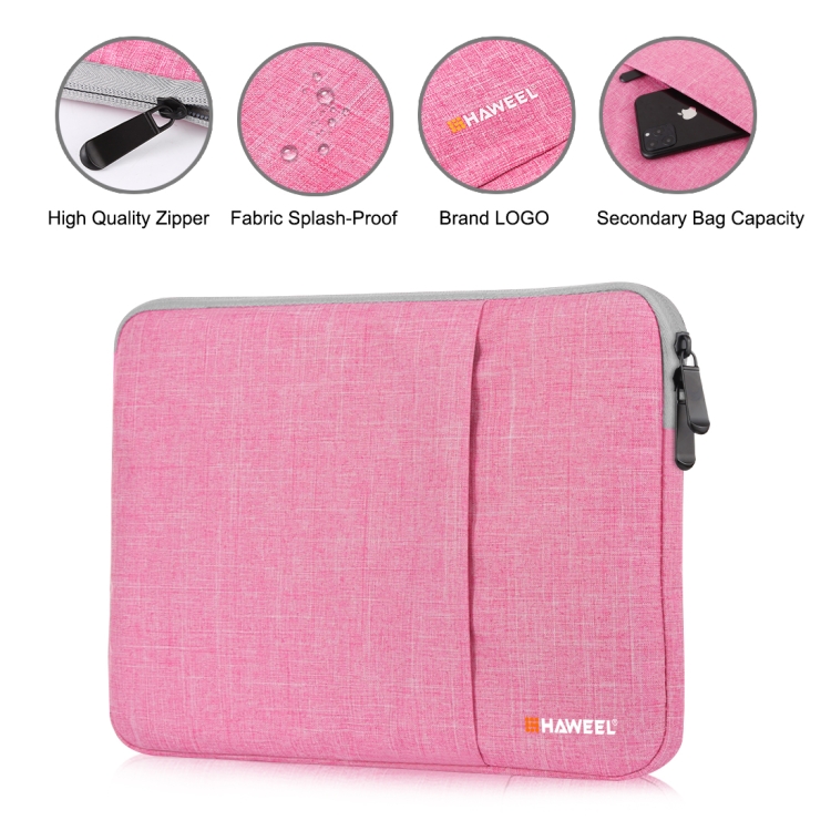 HAWEEL 11 inch Sleeve Case Zipper Briefcase Carrying Bag For Macbook, Samsung, Lenovo, Sony, DELL Alienware, CHUWI, ASUS, HP, 11 inch and Below Laptops / Tablets(Pink) - 3