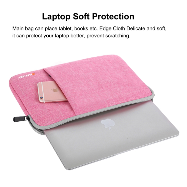HAWEEL 11 inch Sleeve Case Zipper Briefcase Carrying Bag For Macbook, Samsung, Lenovo, Sony, DELL Alienware, CHUWI, ASUS, HP, 11 inch and Below Laptops / Tablets(Pink) - 7
