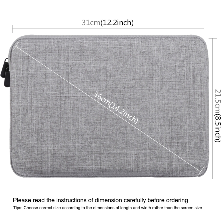 HAWEEL 11 inch Sleeve Case Zipper Briefcase Carrying Bag For Macbook, Samsung, Lenovo, Sony, DELL Alienware, CHUWI, ASUS, HP, 11 inch and Below Laptops / Tablets(Grey) - 2