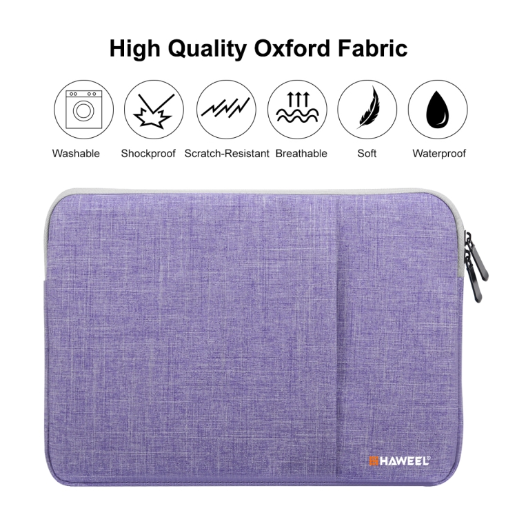 HAWEEL 11 inch Sleeve Case Zipper Briefcase Carrying Bag For Macbook, Samsung, Lenovo, Sony, DELL Alienware, CHUWI, ASUS, HP, 11 inch and Below Laptops / Tablets(Purple) - 1