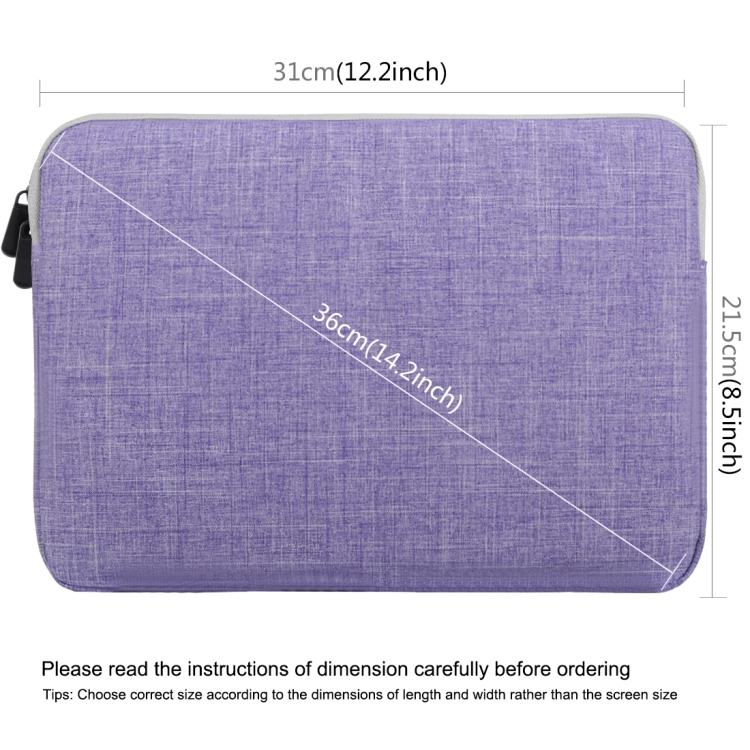 HAWEEL 11 inch Sleeve Case Zipper Briefcase Carrying Bag For Macbook, Samsung, Lenovo, Sony, DELL Alienware, CHUWI, ASUS, HP, 11 inch and Below Laptops / Tablets(Purple) - 2