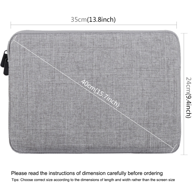 HAWEEL 13.0 inch Sleeve Case Zipper Briefcase Laptop Carrying Bag, For Macbook, Samsung, Lenovo, Sony, DELL Alienware, CHUWI, ASUS, HP, 13 inch and Below Laptops(Grey) - 2