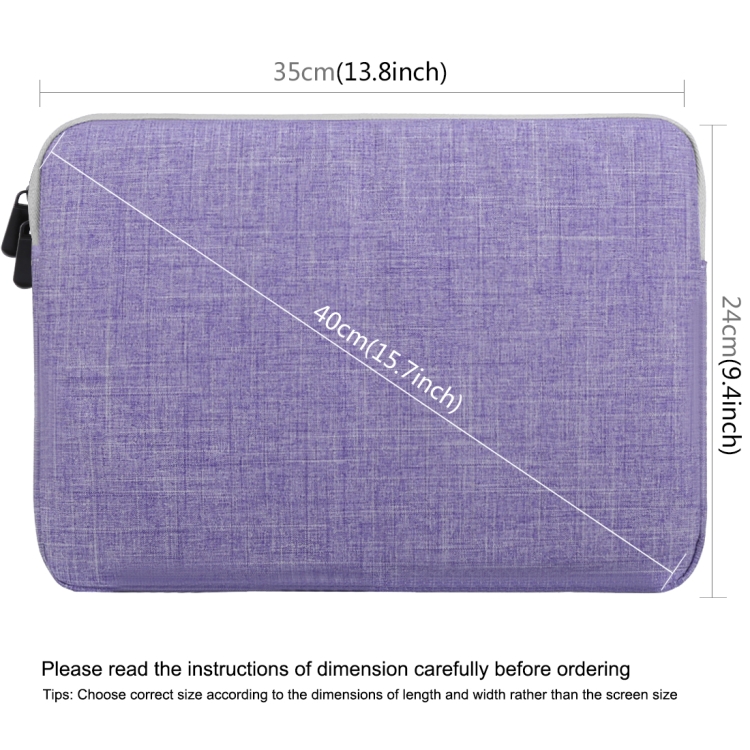 HAWEEL 13.0 inch Sleeve Case Zipper Briefcase Laptop Carrying Bag, For Macbook, Samsung, Lenovo, Sony, DELL Alienware, CHUWI, ASUS, HP, 13 inch and Below Laptops(Purple) - 2