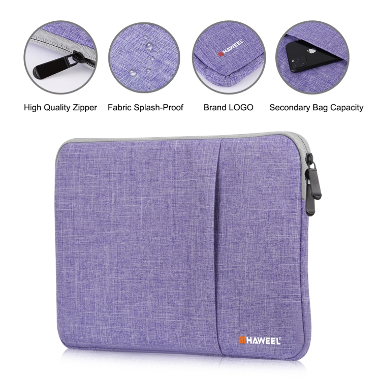 HAWEEL 13.0 inch Sleeve Case Zipper Briefcase Laptop Carrying Bag, For Macbook, Samsung, Lenovo, Sony, DELL Alienware, CHUWI, ASUS, HP, 13 inch and Below Laptops(Purple) - 3