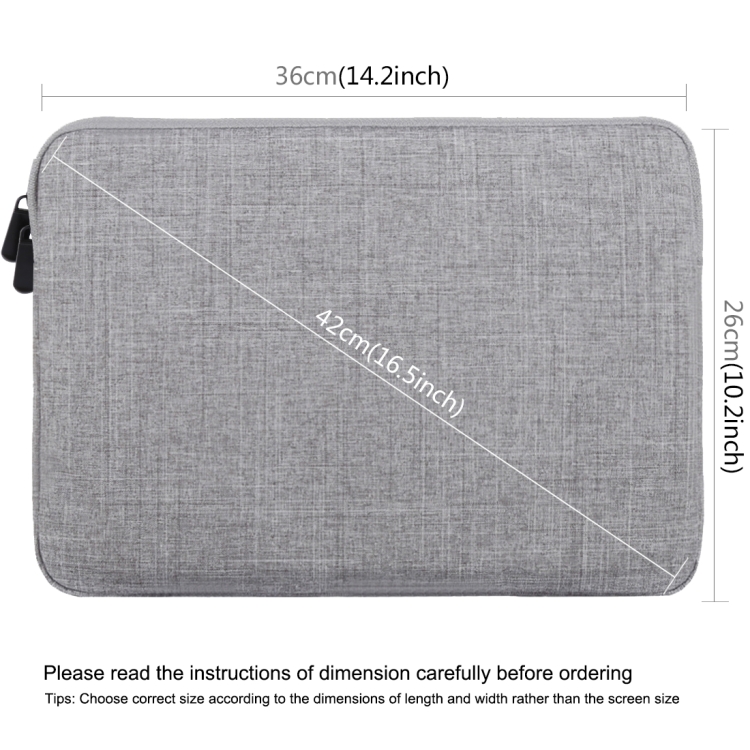 HAWEEL 15.0 inch Sleeve Case Zipper Briefcase Laptop Carrying Bag, For Macbook, Samsung, Lenovo, Sony, DELL Alienware, CHUWI, ASUS, HP, 15 inch and Below Laptops(Grey) - 2