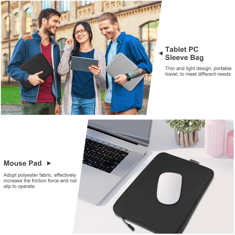 HAWEEL 11 inch Tablet Sleeve Case Zipper Briefcase Bag for 9.7-11.0 inch Tablets(Black) - 6