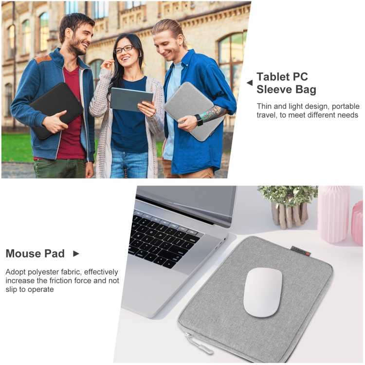 HAWEEL 11 inch Tablet Sleeve Case Zipper Briefcase Bag for 9.7-11.0 inch Tablets(Grey) - 6