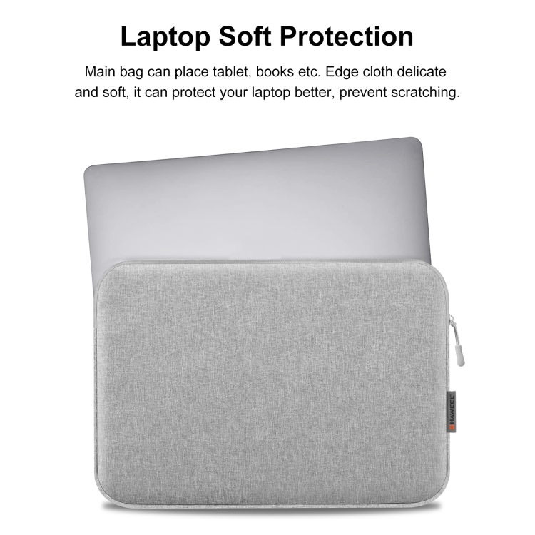 HAWEEL 13 inch Laptop Sleeve Case Zipper Briefcase Bag for 12.5-13.5 inch Laptop(Grey) - 4