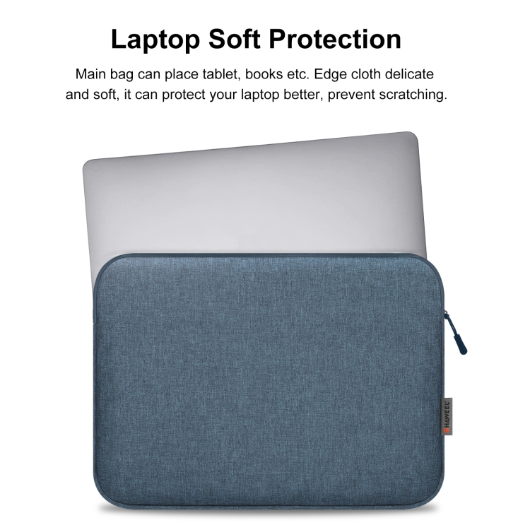 HAWEEL 16 inch Laptop Sleeve Case Zipper Briefcase Bag for 15-16.7 inch Laptop(Dark Blue) - 4