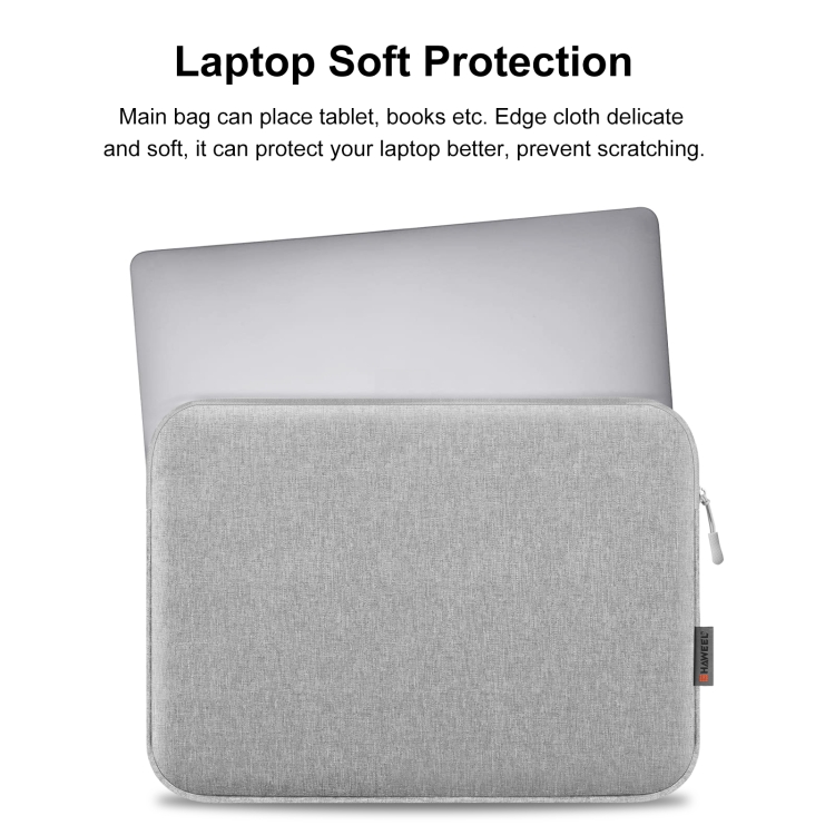 HAWEEL 16 inch Laptop Sleeve Case Zipper Briefcase Bag for 15-16.7 inch Laptop(Grey) - 4
