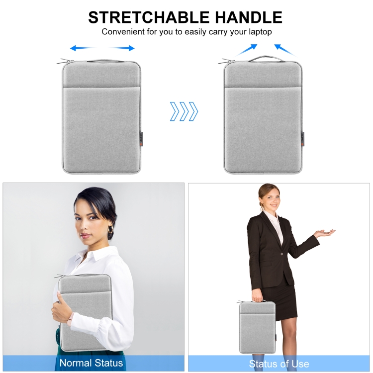 HAWEEL Laptop Sleeve Case Zipper Briefcase Bag with Handle for 12.5-13.5 inch Laptop(Grey) - 5
