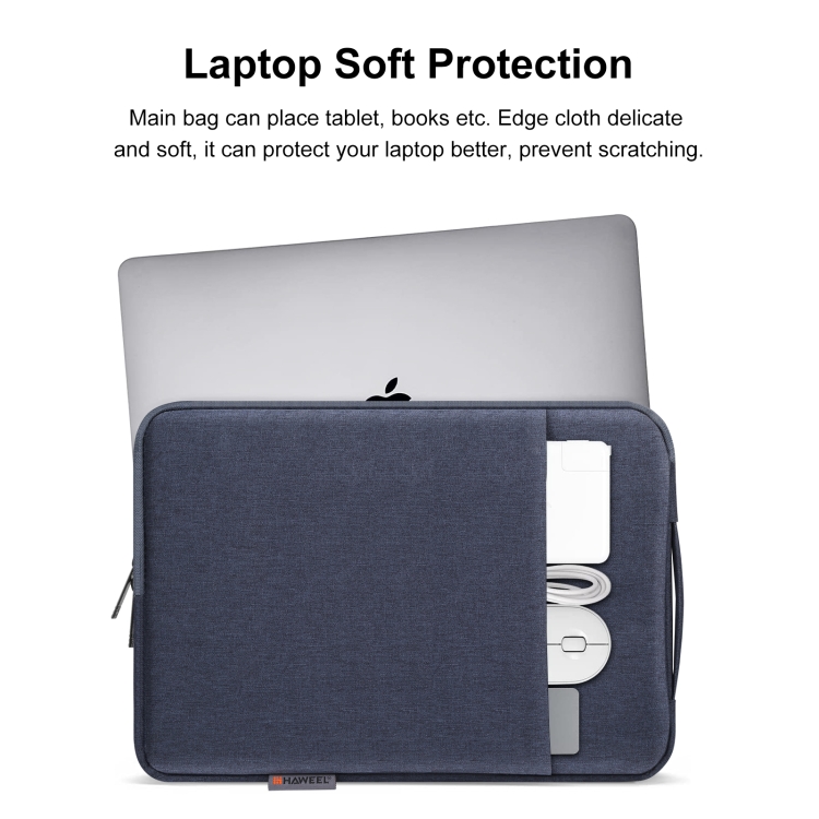 HAWEEL Laptop Sleeve Case Zipper Briefcase Bag with Handle for 15-16.7 inch Laptop(Gray Blue) - 4