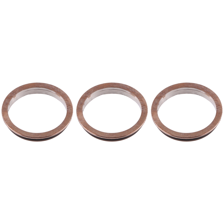 3 PCS Rear Camera Glass Lens Metal Protector Hoop Ring for iPhone 12 Pro Max(Gold) - 2
