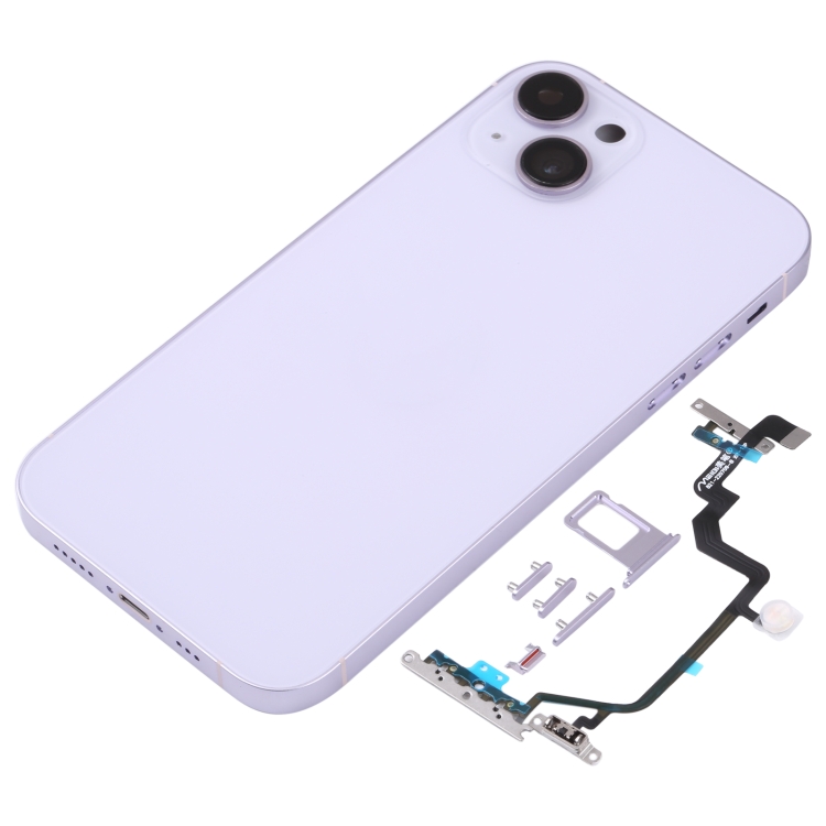 Back Housing Cover with Appearance Imitation of iP14 for iPhone XR(Purple) - 1