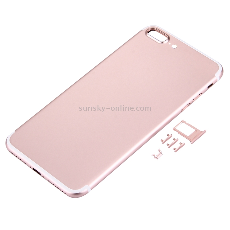5 in 1 for iPhone 7 Plus (Back Cover + Card Tray + Volume Control Key + Power Button + Mute Switch Vibrator Key) Full Assembly Housing Cover(Rose Gold) - 3