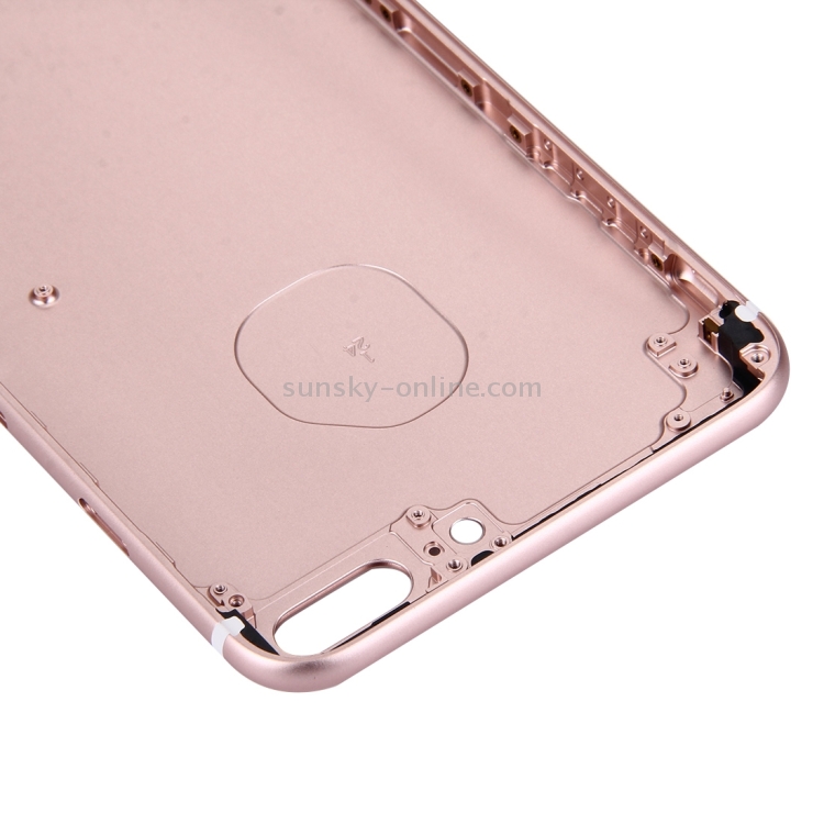 5 in 1 for iPhone 7 Plus (Back Cover + Card Tray + Volume Control Key + Power Button + Mute Switch Vibrator Key) Full Assembly Housing Cover(Rose Gold) - 4